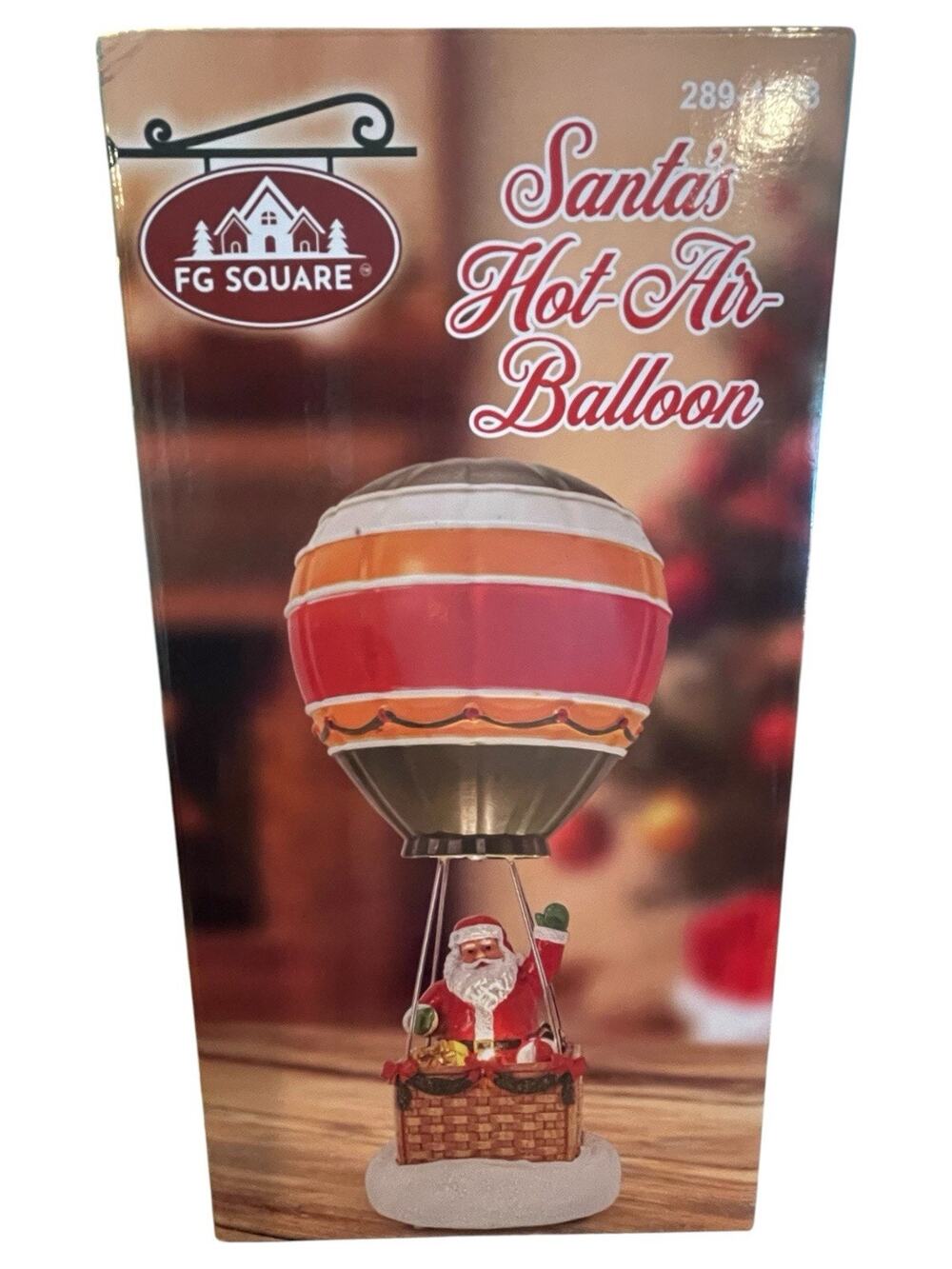 FG Square Santa’s Hot-Air Balloon Pre-Lit LED Christmas Village Accessory